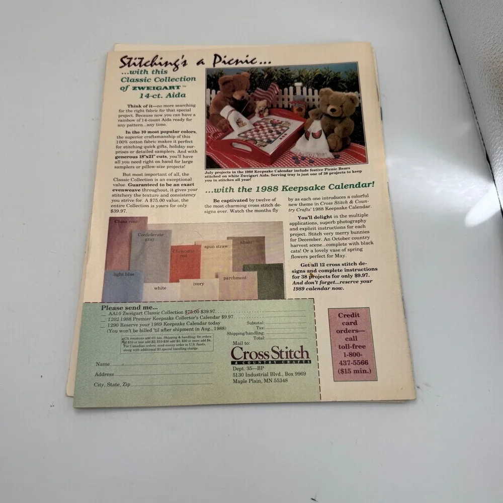 Vintage Cross Stitch Country Crafts 1988 & Net Darning Revival Book IV Lot of 2